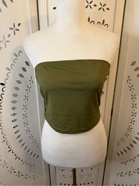 Olive Strapless Tube Top